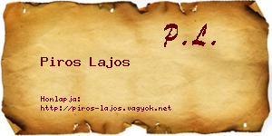 Piros Lajos névjegykártya